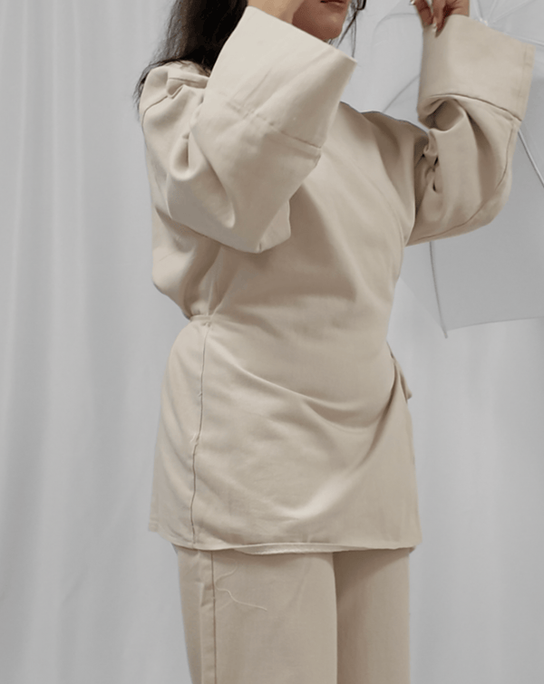purity & light cream co-ord front view